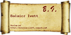 Balaicz Ivett névjegykártya